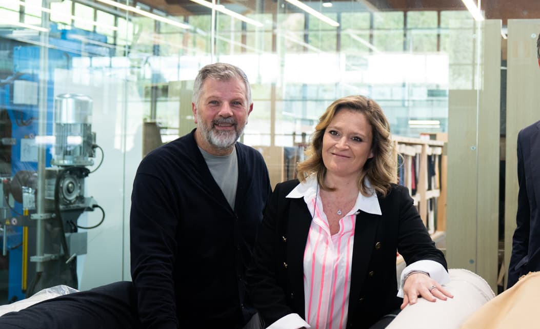 Giovanni Santi, amministratore delegato di Beste, con la ministra francese Olivia Grégoire