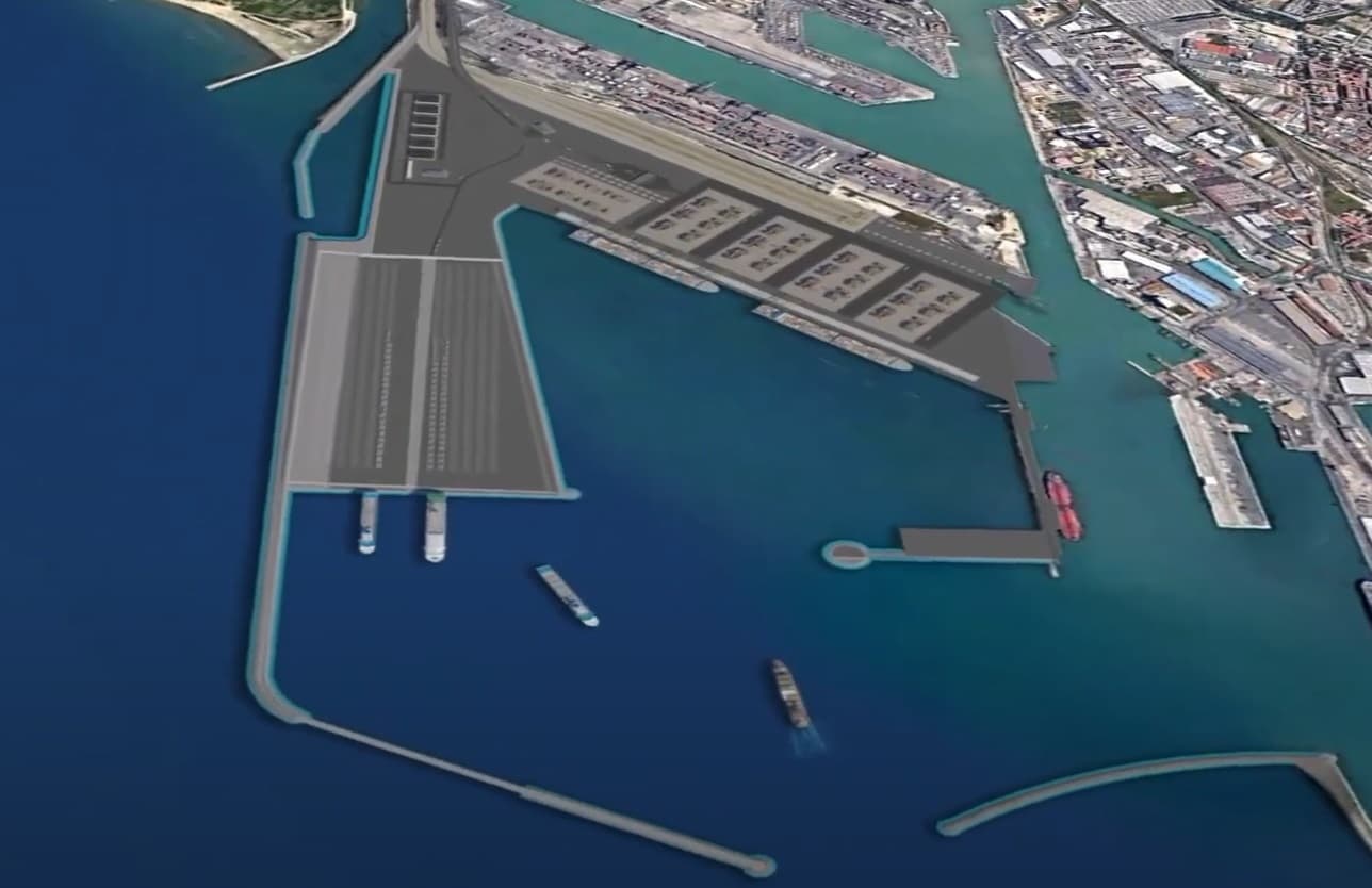 Il rendering della futura Darsena Europa di Livorno