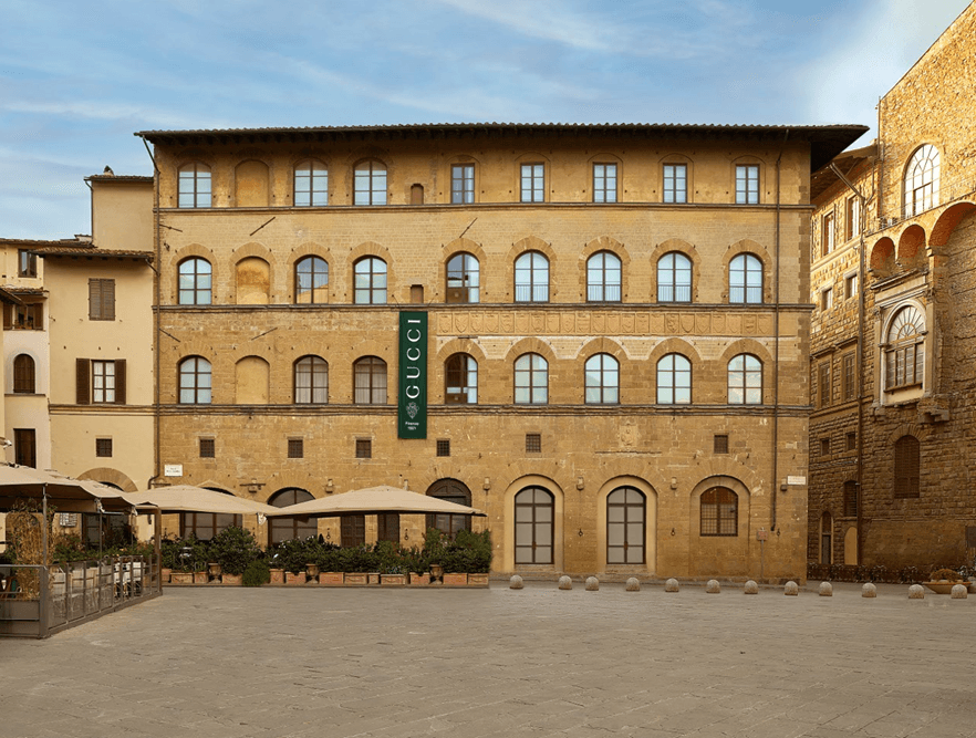 La sede del Museo Gucci in piazza della Signoria a Firenze