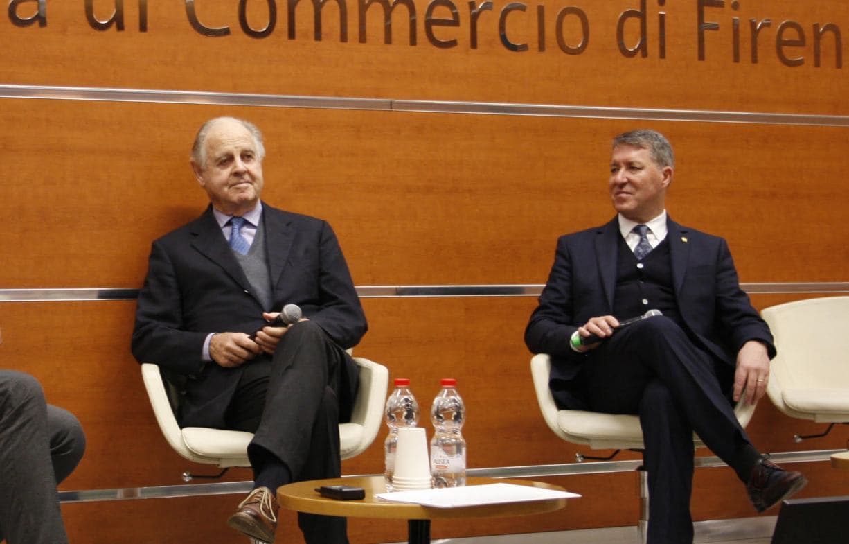 Piero Antinori con il presidente della Camera di commercio di Firenze, Massimo Manetti